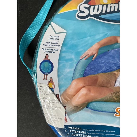 SwimWays Spring Float Papasan Mesh Float for Pool or Lake - Light Blue/Blue new - Picture 5 of 6